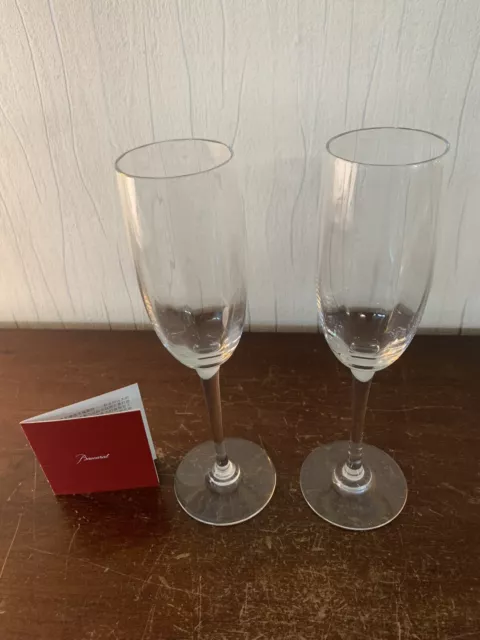 Pair of Montaigne Baccarat Crystal Champagne Flutes (Price of Both)