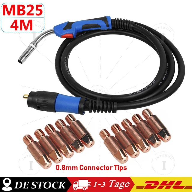 MIG/MAG Schlauchpaket MB15/MB25 – 3/4/5 M, Luftgekühlt, 180 A, Für Schutzgas-Schweißen