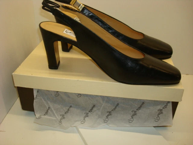 Escarpins/chaussures noires femmes en cuir pointure 40 (NEUVE, jamais portées) 2