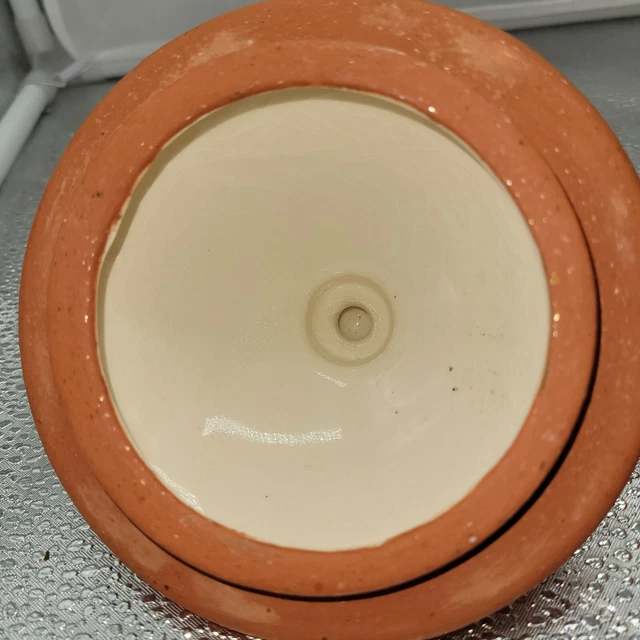 11 Zoll Porzellan Terra Cotta orange strukturiert handbemalt Urne Gin Glas mit goldenen Blumen 8