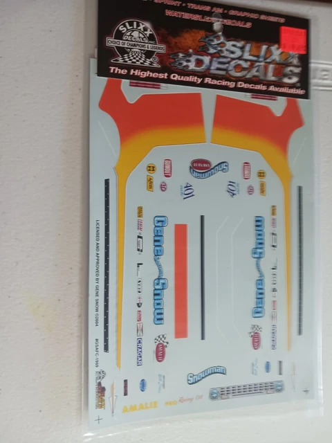 Slixx NHRA 1969 Vintage Waterslide Decals 1/24 Gene Snow's Snowman Arrow F/C