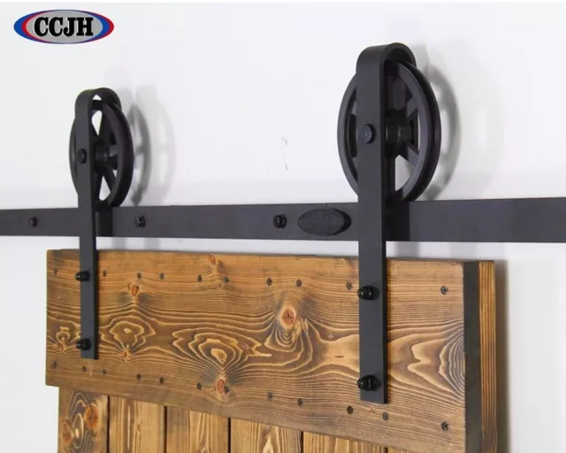 CCJH 4-16FT Sliding Barn Door Hardware Track Kit for Single/Double/Bypass Door