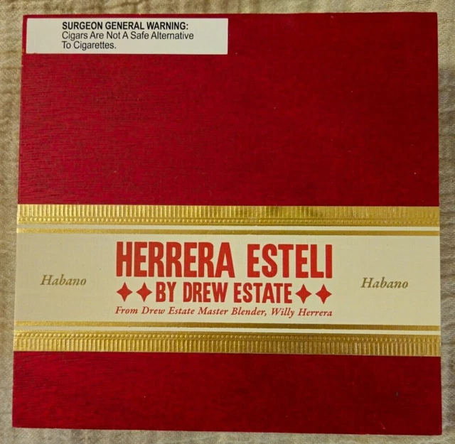Herrera Esteli, Habano Lonsdale Deluxe, Cigar Box Empty - 7.25" x 7" x 2.75"