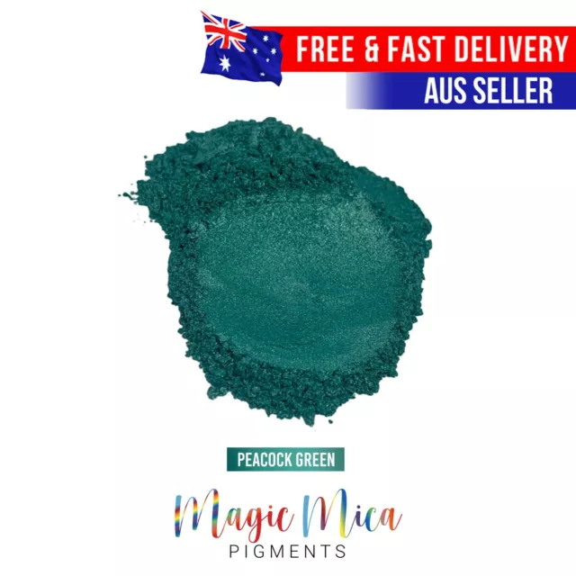 Premium Pearlescent Mica Pigment Powder - Peacock Green Epoxy Resin River Table