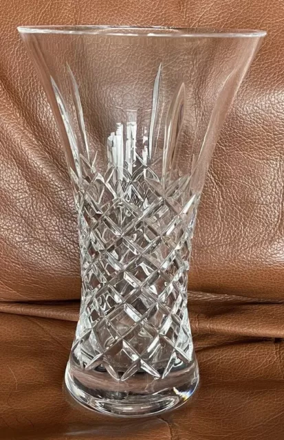 Vintage 20cm (8 Inch) Cut Crystal Glass Heavy Decorative Vase Weight 1021g