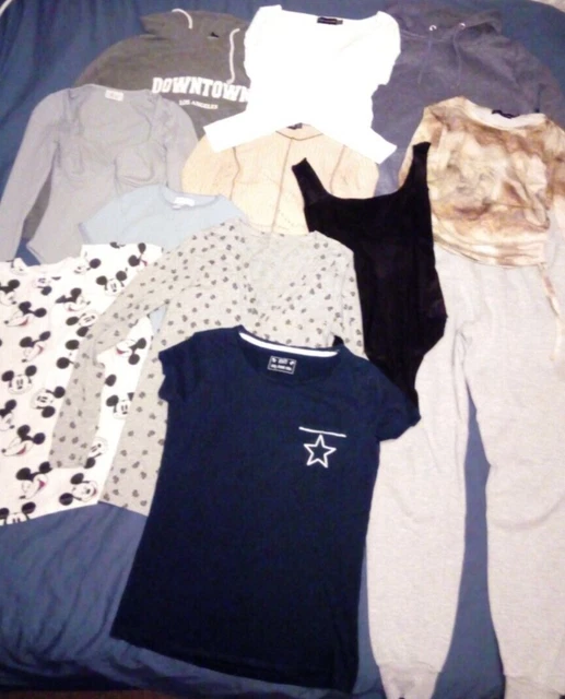 Women Clothes Bundle UK Size 6 Hoodies Crop Tops Bodysuits PJ Tops Teens Girls