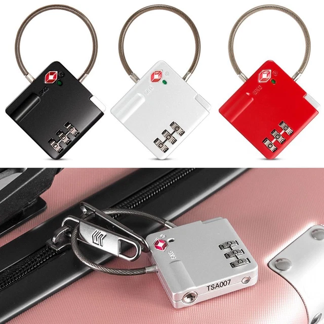 ANTI-THEFT TSA CUSTOMS Wire Lock Safely Code Lock 3 Digit Combination ...