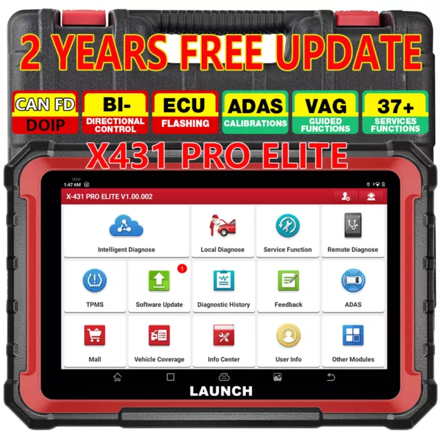 LAUNCH X431 PRO ELITE PROS V+ KFZ OBD2 Diagnosegerät Auto Scanner ECU Key Coding