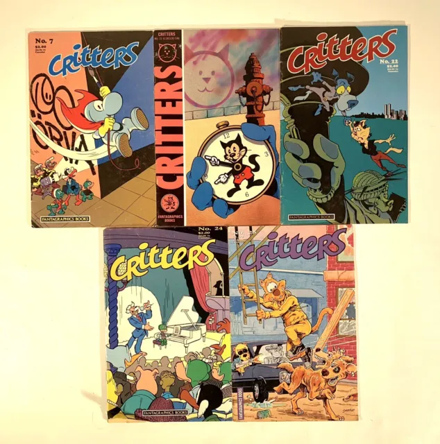 Critters Comic Book Lot of 5 - Fantagraphics 1988 U. Yojimbo #7, 2x 22, 24, 25