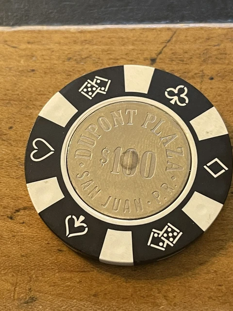 $100 DuPont Plaza San Juan Puerto Rico Casino Chip **Very Rare**