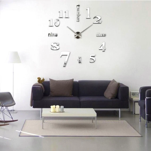 MODERN ACRYLIC FRAMELESS Wall Clock Sticker for Living Room Decor EUR 9