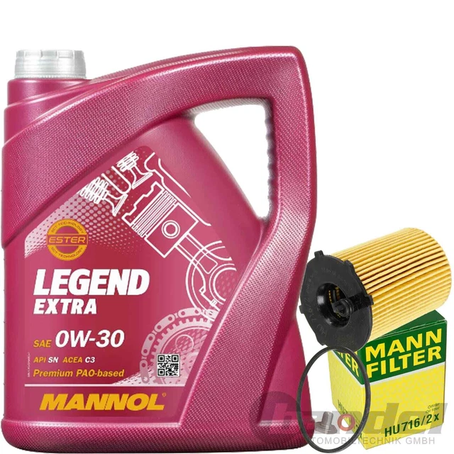 Mann Filtro Olio + mannol 0W30 Adatto per Ford Fiesta 6 B /C Max Focus 3 Mondeo