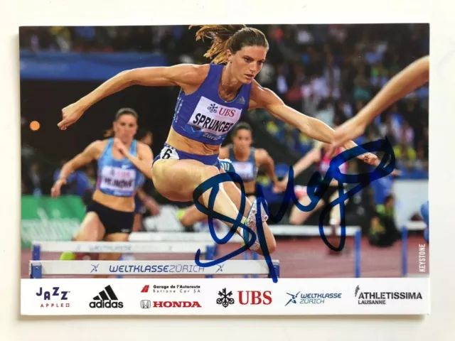 original sign. Autogrammkarte Leichtathletik Sprint 400 m Hürden Lea Sprunger