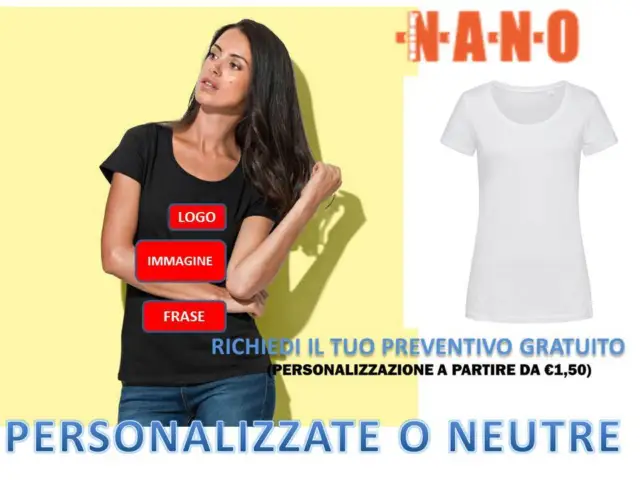 T-shirt donna mcorta sfiancata personalizzabile NANO N1100 maglietta cotone