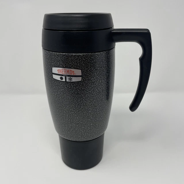 THERMOS 20oz Insulated Travel Mug Tumbler Handle Hot/Cold Black Granite
