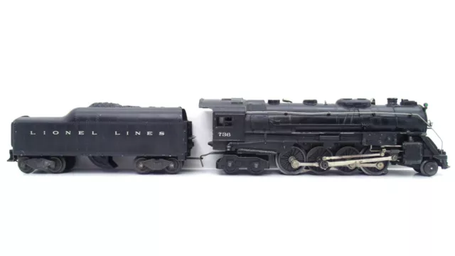 Lionel O Die-Cast 2-8-4 Postwar Berkshire 736 Steam Locomotive w/Whistle Tender