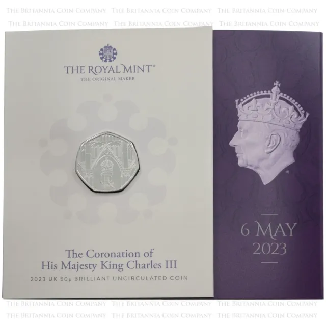 2023 King Charles III Coronation 50p Fifty Pence Brilliant Uncirculated Coin