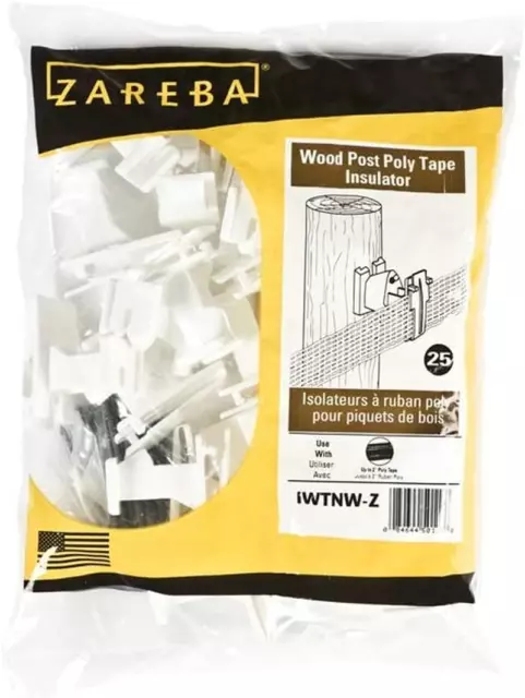 IWTNW-Z Poly Tape Wood Post Insulator, 25 per Bag,White