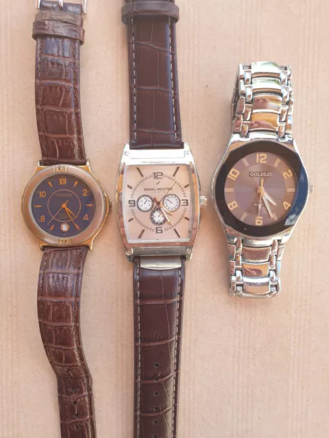 LOT 3 MONTRES CERTUS DANIEL HECHTER GOLDLIS quartz vintage working