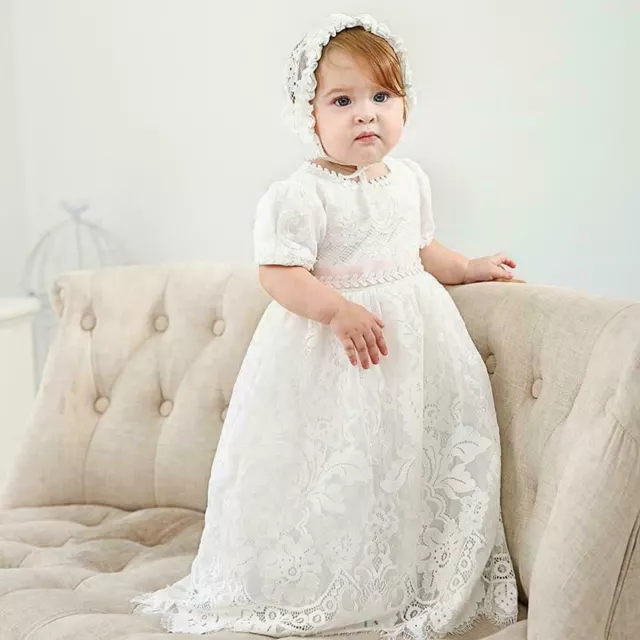 New Lace Party Dress Wedding Kids Clothes Princess Baby Girl Christening Gown