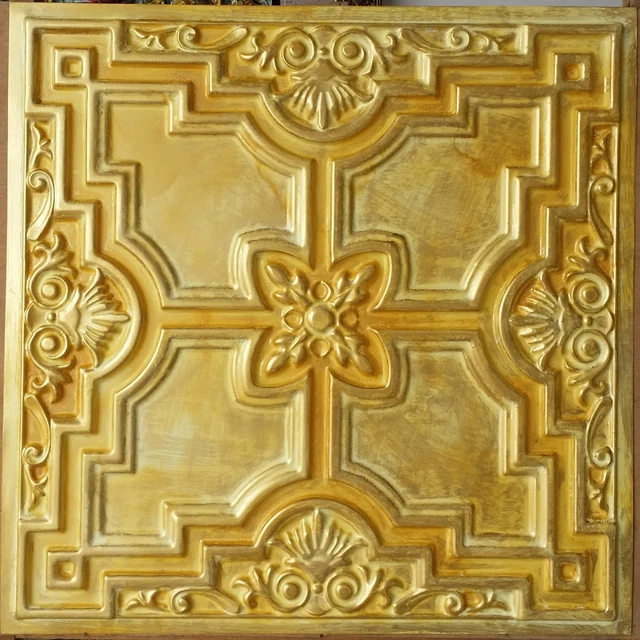 Ceiling tile Faux tin golden decor night club wall panel PL16 10pcs/lot