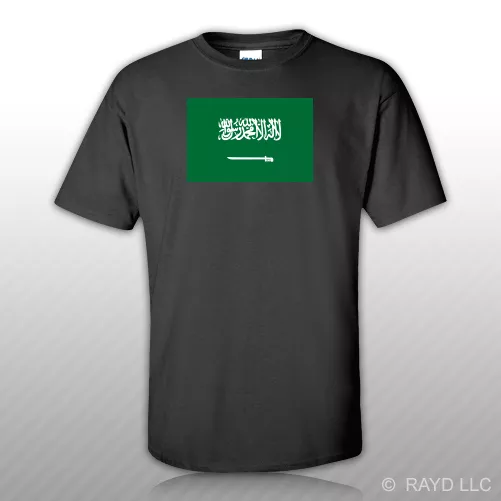 Saudi Arabian Flag T-Shirt Tee Shirt Free Sticker Saudi Arabia kingdom of