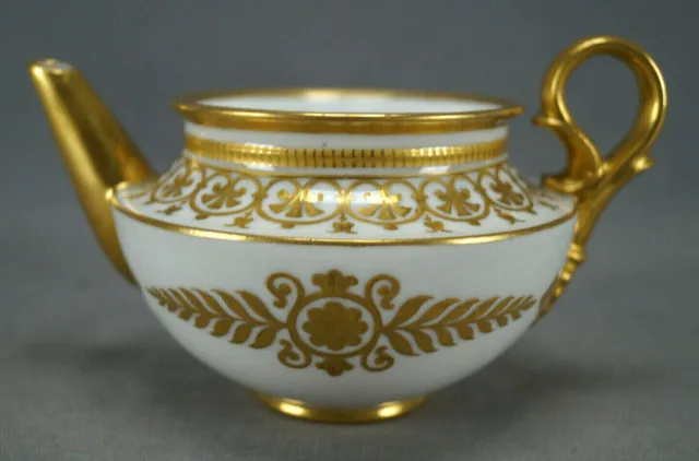 19th Century Sevres Style Neoclassical Empire Form Gilt Single Serving Teapot