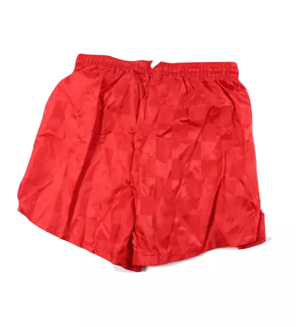 NOS Vintage 90s Youth Large Blank Checkered Nylon Running Soccer Shorts Red USA
