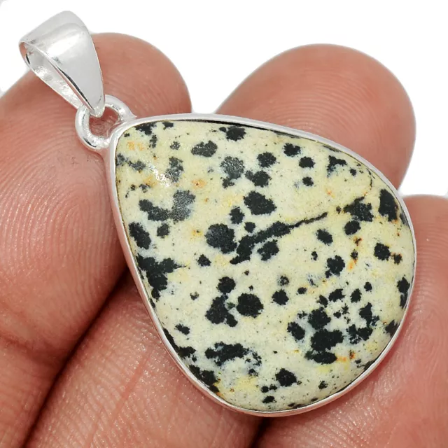 Natural Dalmatian 925 Sterling Silver Pendant Jewelry CP39882