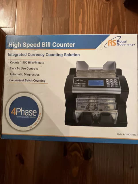 Royal Sovereign RBC-ED350 Front Loading High Speed Bill Counter with Value