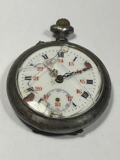 Montre Gousset Vintage En Métal - À Réviser Ou Pour Pièces - Projet Horloger (Réf: L41/P2/9)