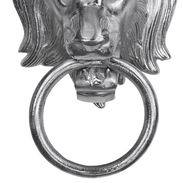 Heurtoir de porte tête de lion argenté porte-serviette en aluminium Womo-Design® 3
