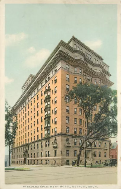 c1910 Pasadena Apartment Hotel, Detroit, Michigan Postcard