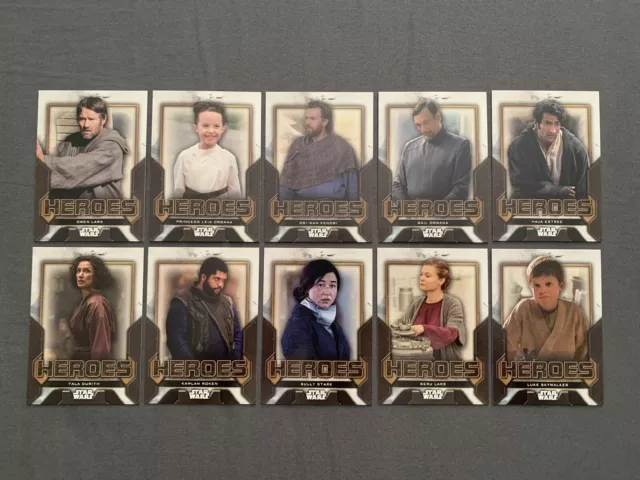 2023 Topps Obi-Wan Kenobi Season 1 Trading Card Complete Set Heroes Insert Set