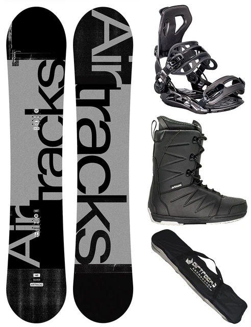 Airtracks Kit complet de snowboard REFRACTIONS Game Wide + fixation de snowboard Master + Bottes de snowboard + Sac Sb / 155 159 161 165 171 cm