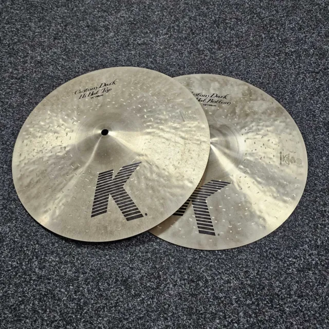 Hi-Hat Cymbals 14" Zildjian K Custom Dark USED! RK4HH290124