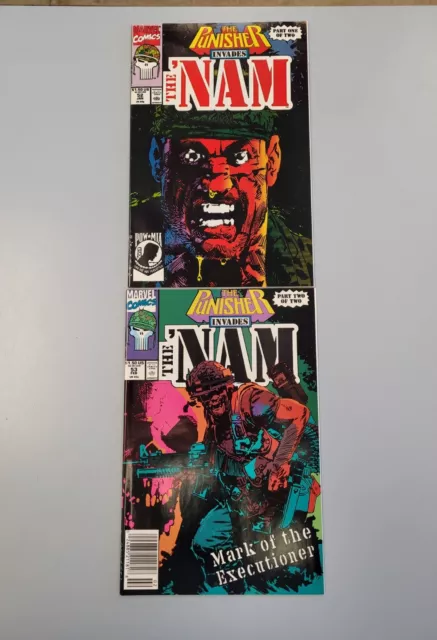 🔥"The Punisher Invades The 'Nam" #52 & 53 Complete  🔥 1990, Marvel - origin