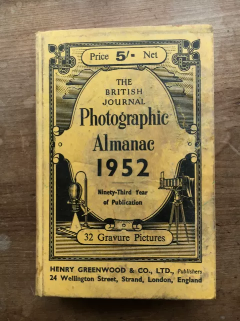 British Journal Photographic Almanac 1952 Film Photography Cine - Hardback Book