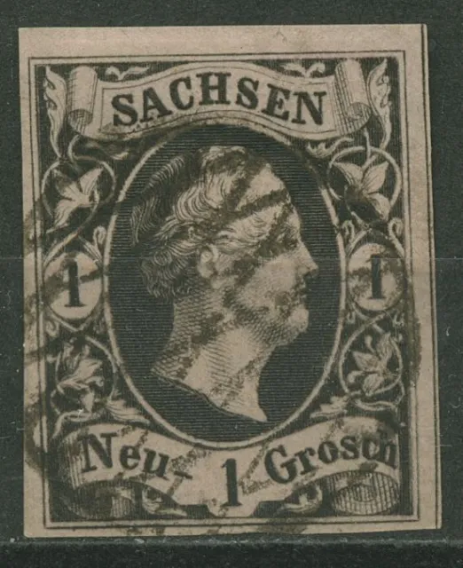 Sachsen 1851 König Friedrich August II., 4 II a gestempelt