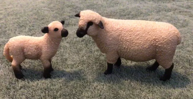 Schleich Shropshire Ewe And Lamb Sheep PVC Figures
