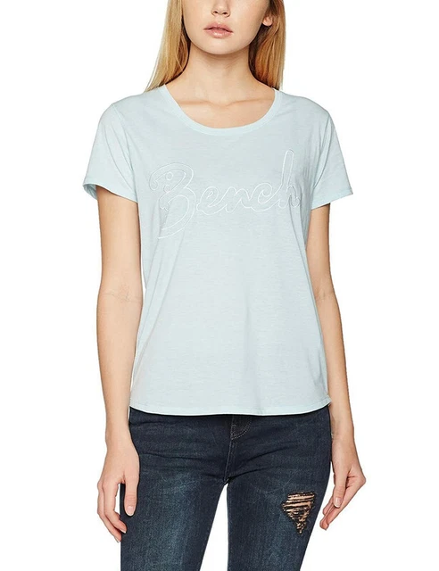 Bench Women's Low Neck Corp Tee T-shirt, Corydalis Blue, S