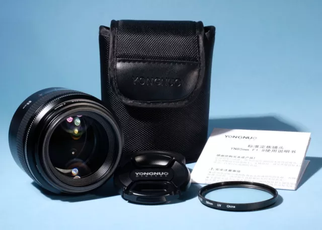 Yongnuo 85mm f/1.8 YN85MM F1.8 Prime Lens * Canon EF * Mint & Fully Working