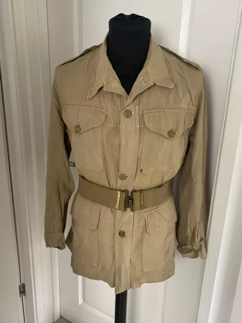 Original WW2 British Army Aertex Khaki Bush Jacket Size 7