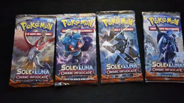 Nuovo Sigillato Sealed Artset Booster Pokemon Sole Luna Ombre Infuocate Ita