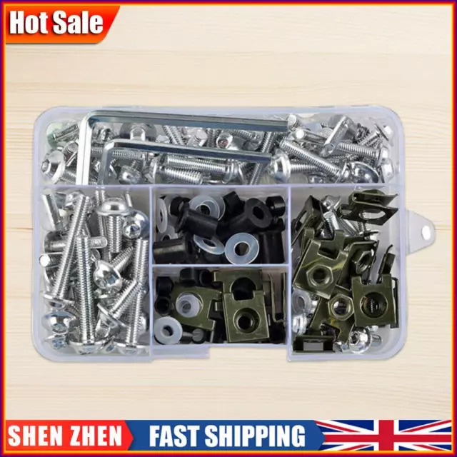 177Pcs Bodywork Screws Nut Aluminum for Yamaha Dirt Bike (Silver)