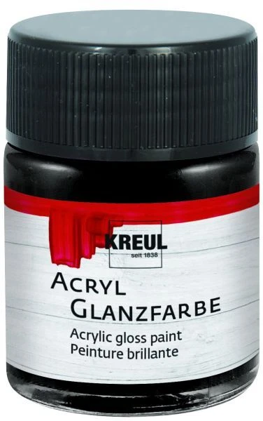 Kreul Acryl Glanzfarbe schwarz 50 ml  Verzierfarbe