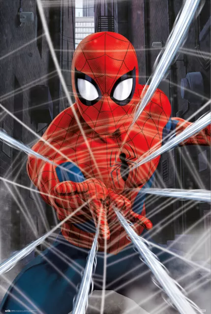 Spider-Man - Marvel Comic Poster (Spider Web - Gotcha) (Size: 24" x 36")