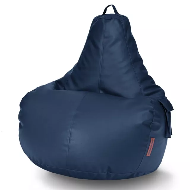 Saco de asiento de juego cuero sintético Beanbag Chair Lounge sillón con respaldo y relleno de dirección asistida eléctrica