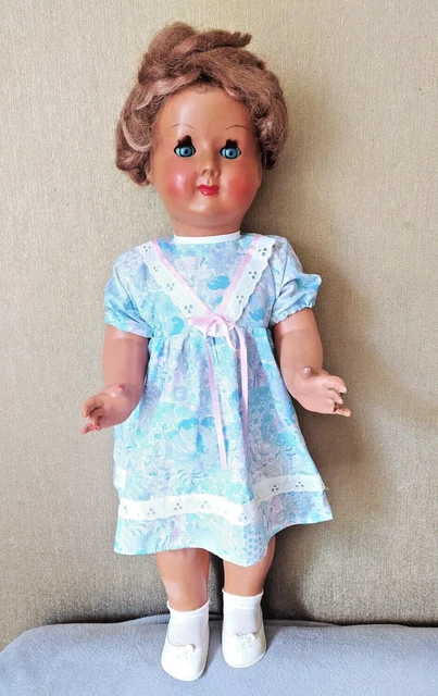 Poupée ancienne en celluloïd, Allemagne, avec robes et accessoires - France