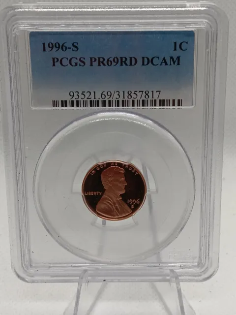 1996-S 1C Lincoln Cent PCGS PR69 RD DCAM (72404)